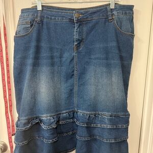 Denim Ruffle Skirt